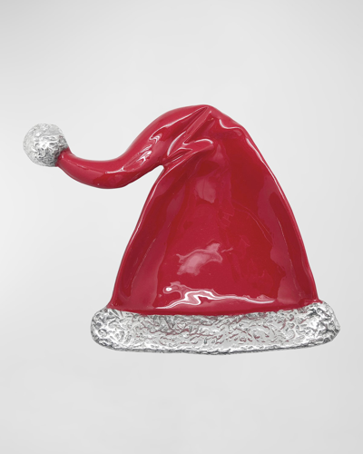 Mariposa Traditions Enameled Santa Hat Candy Dish In Red