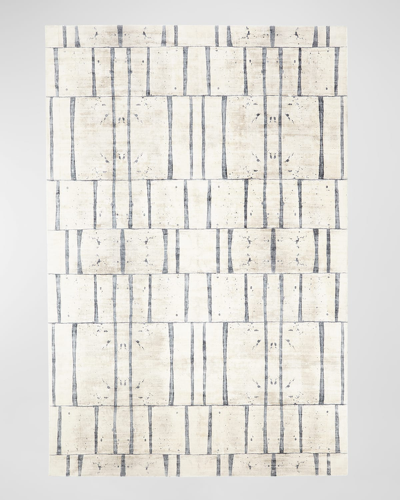 Ashley Childers For Global Views Genome Hand-loomed Rug, 8' X 10' In Blue, Taupe