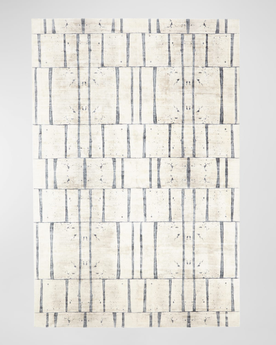 Ashley Childers For Global Views Genome Hand-loomed Rug, 10' X 14' In Blue, Taupe