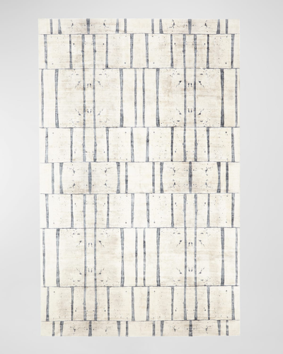 Ashley Childers For Global Views Genome Hand-loomed Rug, 6' X 9' In Blue, Taupe