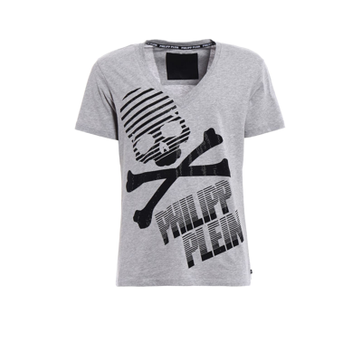 Philipp Plein Cotton Logo T-shirt In Gray