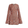 Chloé Openwork Linen And Silk Minidress In Red