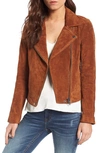 Blanknyc Suede Moto Jacket In Spice