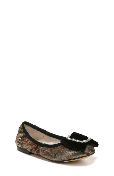 Sam Edelman Kids' Farah Crystal Bow Flat In Bronze Multi