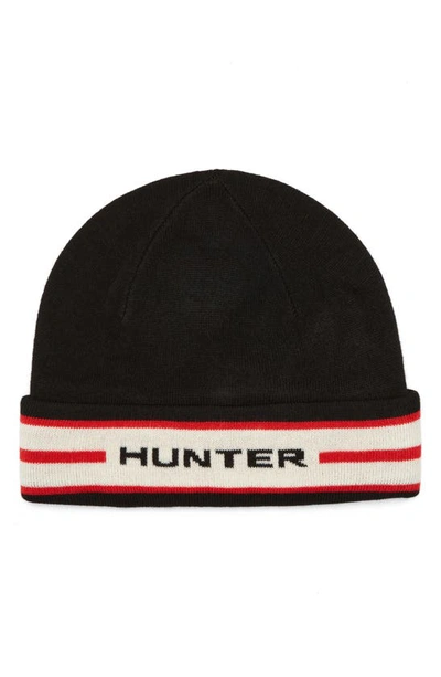Hunter Logo Cuff Beanie In Black Multi