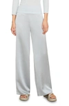 Vince High Waist Satin Wide Leg Pants In Dk Pacific Stone