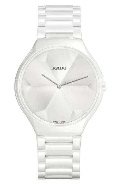 Rado True Thinline X Great Gardens Of The World Ceramic Bracelet Watch, 39mm In Light