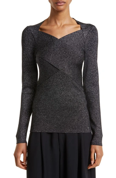 Ted Baker Eloisy Slim Fit Sparkle Knit Sweater In Black