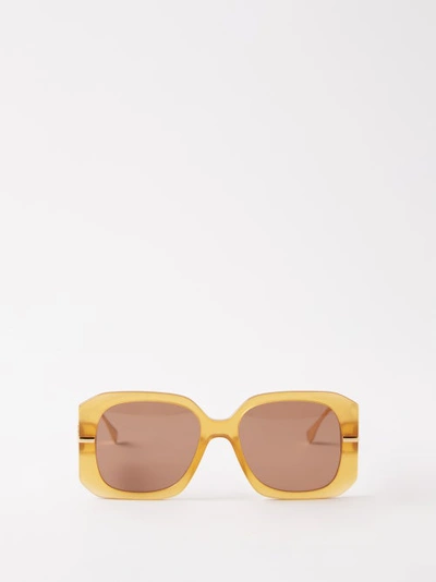 Fendi Graphy Square Acetate Sunglasses In Orange Roviex