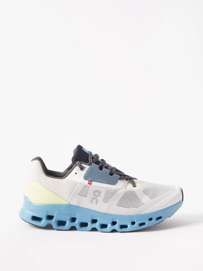 On Cloudstratus Mesh Trainers In Grey Blue