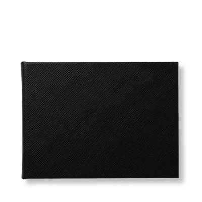 Smythson Small Visitor Book In Panama In Black