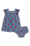Tucker + Tate Babies' Print Chambray Dress In Blue Skies Strawberry Days