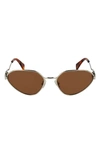 Lanvin Rateau 58mm Cat Eye Sunglasses In Gold / Brown