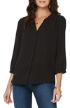 Nydj Pintuck Back Blouse In Black