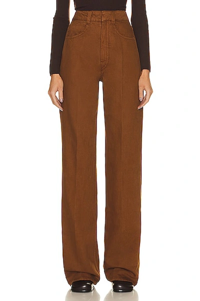 Lemaire Denim High Waisted Pant In Brown