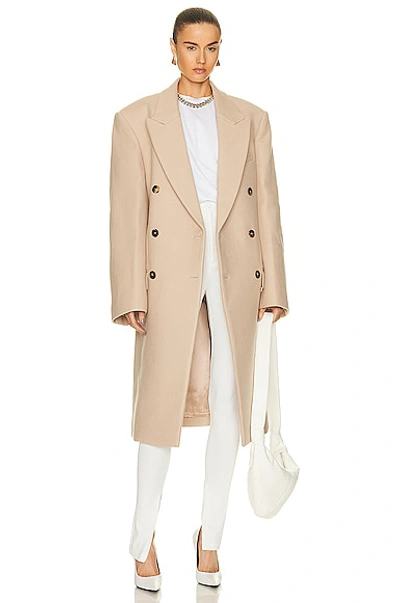 Wardrobe.nyc Double-breasted Wool Coat In Neutrals