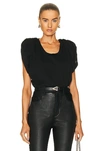 Alexander Wang Draped Shoulder Sleeveless Top In Black