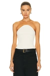 Khaite Jericho Strapless Ribbed-knit Top In Ivory