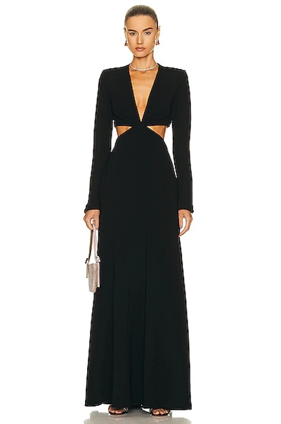 A.l.c Issa Cutout Long-sleeve Gown In Black