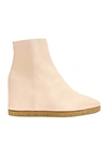 Chloé Moreen Leather Ankle Boots In Pearl Beige