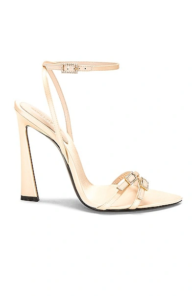 Saint Laurent Gippy Buckle Ankle-strap Sandals In Soft Nude
