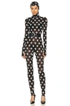 Dolce & Gabbana Logo Printed Jersey Jumpsuit In Dg Bianco Fdo Nero