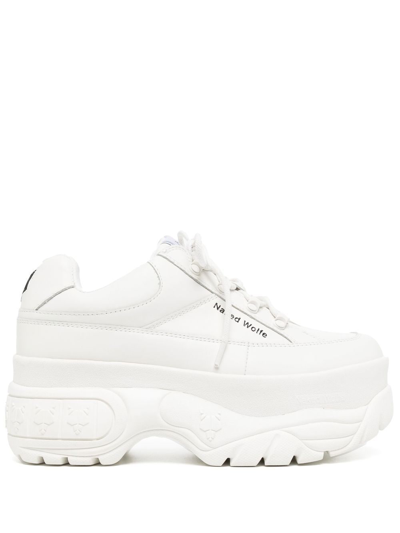 Naked Wolfe Sporty Chunky Platform Sneaker In White