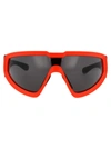 Moncler Eyewear Wraparound Frame Sunglasses In 43a Orange