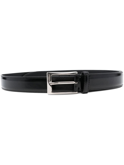 Brunello Cucinelli Leather Buckle Belt In Black