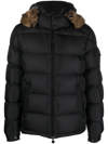 Moncler Maya Faux Fur-embellished Shell Jacket In Black