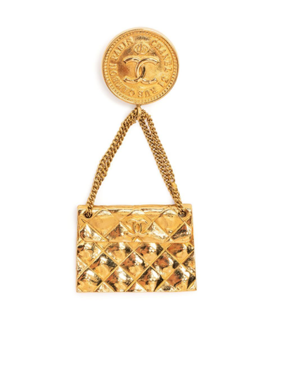 Pre-owned Chanel 1998 Gold-plated Handbag Brooch