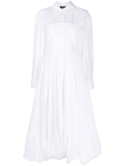 A.w.a.k.e. Layered-panel Cotton-poplin Shirt Dress In White