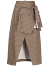 A.W.A.K.E. BELTED MIDI SKIRT