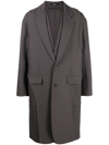 Songzio Wool Asymmetric Mid-length Coat In Grey