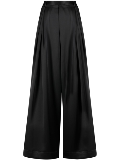 Goen J Wide-leg Pleated Trousers In Black