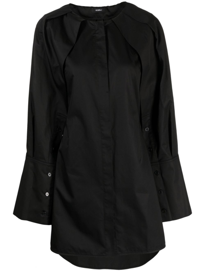 Goen J Long-sleeve Mini Shirt Dress In Black