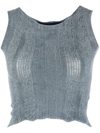 Vitelli Open-knit Sleeveless Top In Blue