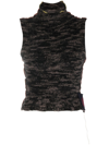 Vitelli Melange-effect Sleeveless Top In Brown