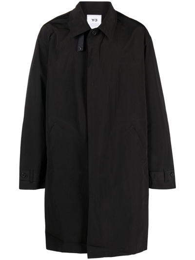 Y-3 Zip-up Coat In Black