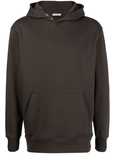 Low Brand Cotton Button-up Hoodie In Marrone