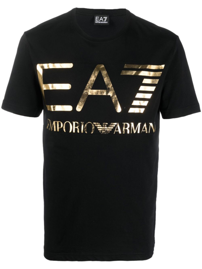 Ea7 Logo-print T-shirt In Black