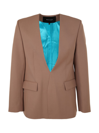 Botter Blazer Top In Wool Suit Sand