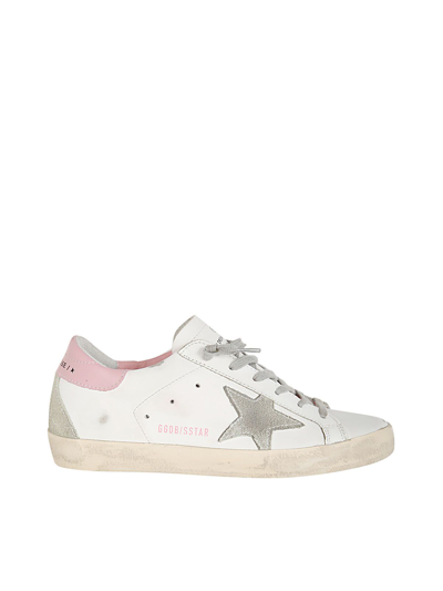 Golden Goose Super-star Leather Upper And Heel Suede Star And Spur Cream Sole In White