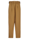 Quira Pleat-detail Straight Trousers In Brown
