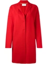 Harris Wharf London Single Breasted Coat  In Red