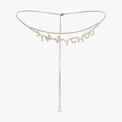 Jimmy Choo Body Chain In Gold/crystal