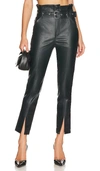 Blanknyc Fauz Leather High Rise Belted Pants In Dance Today In Dance Today Black