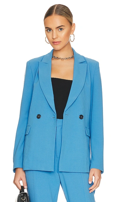 Ena Pelly Fergie Woven Blazer In Azure Blue