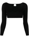 Courrèges Courreges  Swallow Cropped Rib Knit Top