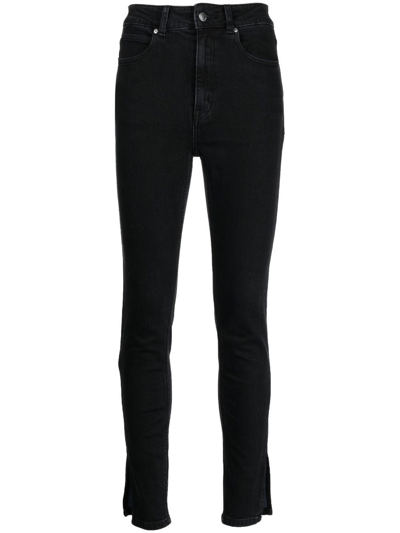 Izzue Split-cuff Skinny-cut Jeans In Black